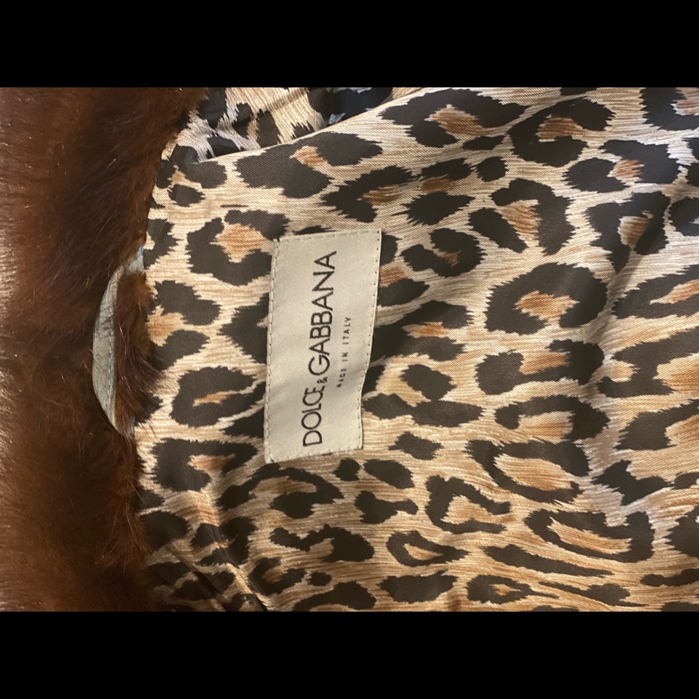 Dolce & Gabbana Faux Fur Light Blue Suede Jacket - Picture 6 of 7